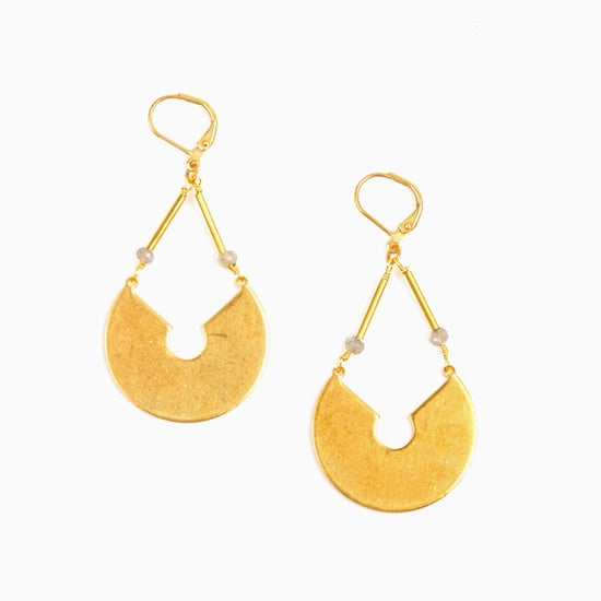Labradorite Keyhole Earrings