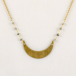 Labradorite and Moon Necklace