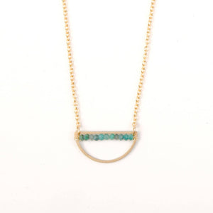 Chrysocolla Rondell Half Moon Necklace