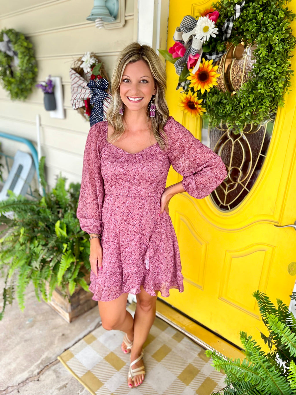 Mauve Floral Dress