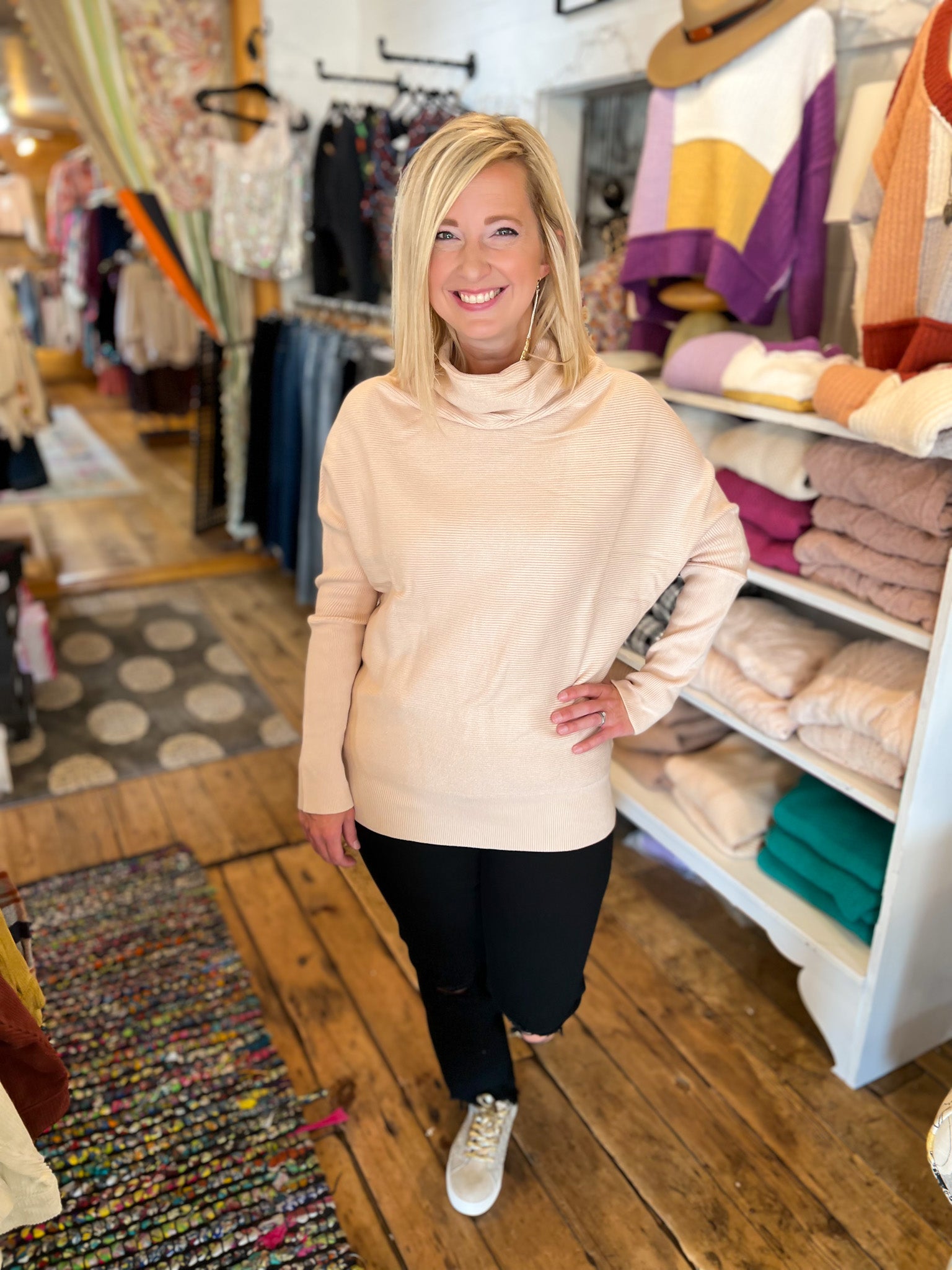 Ribbed Mock Neck Sweater (more colors!)